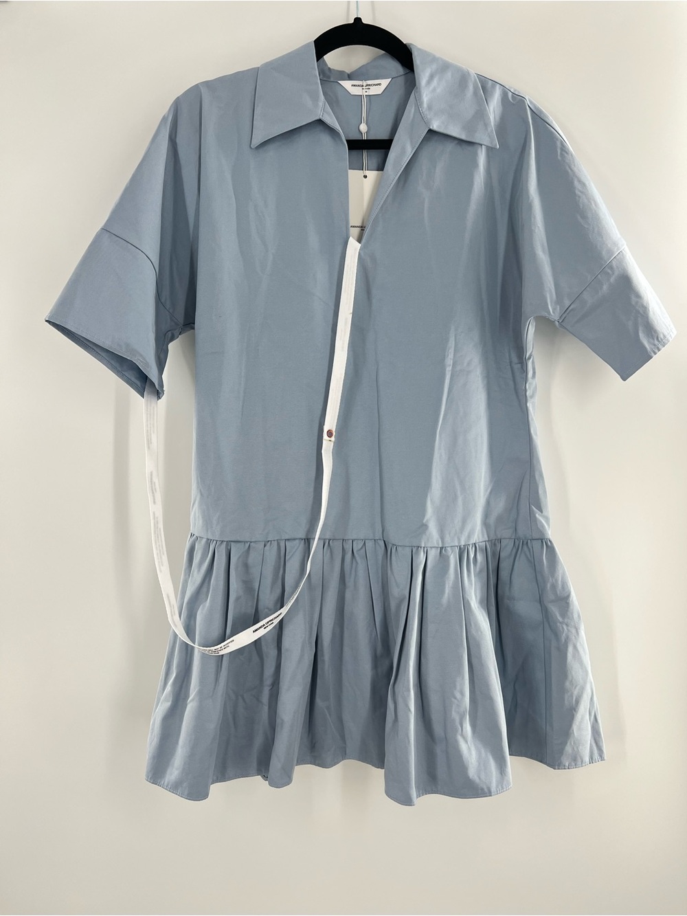 NWT Amanda Uprichard Mini Light Blue Shirt Dress Size XS